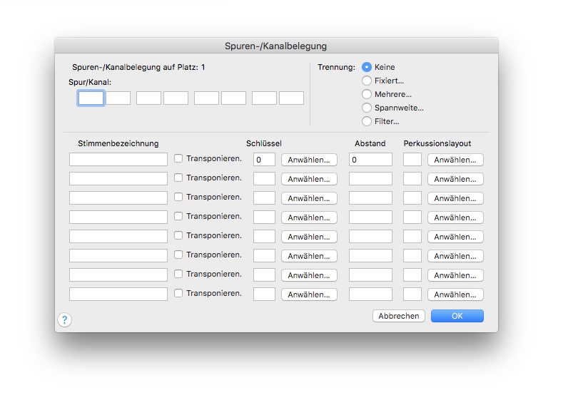 Dialogbox Spuren-Kanalbelegung